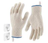 flintronic Gants Four Anti Chaleur, Gant Anti Brulure Cuisine, Double Couche en Coton Épais, Antidérapant, Lavable en Machine, Confort et Respirabilité, pour Barbecue, Pâtisserie, Jardinage, 26cm