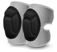 flintronic Genouillères de Protection, 1 Paire Genouillère Travail Avec 20MM Mousse Coussin, Genouillère Sport pour Jardinage Jogging Travaux, Gris - L