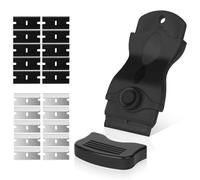 Flintronic Grattoir, 1PC Grattoir Plaque Vitrocéramique avec 10 Lames Métallique et 10 Lames en Plastique, Grattoir Rasoir Nettoyage Polyvalent pour Élimination de L'adhésif, Peinture, Décalcomanies
