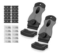 Flintronic Grattoir, 2pcs Grattoir Plaque Vitrocéramique avec 10 Lames Métallique et 10 Lames en Plastique, Grattoir Rasoir Nettoyage Polyvalent pour Élimination de L'adhésif, Peinture, Décalcomanies
