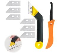 Flintronic Grattoir à Joints, Lot de 9 Grattoirs Joints Carrelage avec 7 Lames de Rechange et 1 Scie Coudée, Grattoir Rasoir Nettoyage pour Carrelage, Grattoir a Dejointer Carrelage