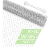 Flintronic Grillage à Mailles, 35cmx10m Épaisseur Fil 0.5mm Maille 25x15mm, Grillage a Poule, Grille métallique Volière Acier Galvanisé,pour Projet d'Artisanat De Bricolage Ou Filet De Jardin en Métal