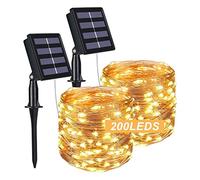 flintronic Guirlande Lumineuse Solaire, Lumières de Jardin 2PCS (200 LED 8 modes) 22M / 72ft, Exterieur Étanche Lampe Solaire, Lumière Décorée Étanche pour Noël, Mariage, Fête, Maison