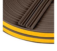 Flintronic joint de porte profil en E, Autocollante Joint d'Étanchéité Porte, Joint Fenetre Isolation avec Forte Adhérence, Isoler du Bruit, Anti-collision et Anti-intempéries, (Brun 10M)