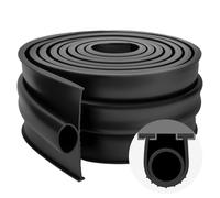 Flintronic Joint porte garage 3m, Joint de seuil pour porte de garag, Épaisseur Joint de Seuil de sol de garage en caoutchouc, Barrière anti-inondation et isolation thermique, facile à couper(Noir)