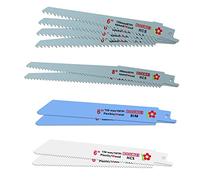 flintronic Lames de Scie Sabre, 10-Piece Lame Scie Sabre pour Bois et Métal(150mm, 230mm de Longueur, 6/10/18 TPI) Compatibles avec La Plupart Des Perceuses