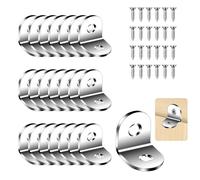 Flintronic Lot de 22 Equerre d'assemblage, Équerre de Fixation en Forme de L, Équerres de Fixation, Équerre de Fixation en Métal, Equerre Inox pour la Fixation et la Réparation de Meubles(20x20x16mm)