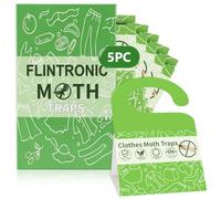 flintronic Lot de 5 pièges à Mites de vêtements sans Odeur de qualité supérieure - Piège à Mites avec Effet Longue durée - Contre Les Mites dans l'appartement, pour la détection ciblée des