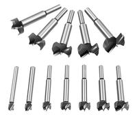 Flintronic Mèche Forstner pour bois, Mèches Forestières, 12 PCS (10MM - 35MM), Foret à Bois en Alliage de Qualité Supérieure avec Queue Ronde Pour le Perçage Dans le Bois,Plastique,Contreplaqué