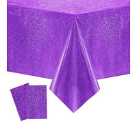 flintronic Nappe de Fête, 2 Pièces Nappe de Fête Rectangulaire 137x274, Nappes Irisée, Fêtes Décoration, pour Fête Anniversaire Enfant/Adulte, Mariages, Pique-niques, Baby Shower, Noël, Événement