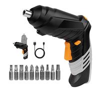 Flintronic Perceuse Visseuse Sans Fil 3.5Nm, Visseuse Devisseuse 1300mAh 3.6V + 10 Forets, 2 Sens Rotation + Lampe LED, Câble Charge USB, Idéal pour Artisans, Installation de Meubles et Jouets