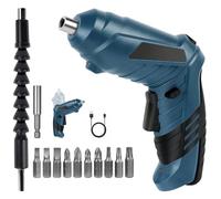 Flintronic Perceuse Visseuse Sans Fil 3.5Nm, Visseuse Devisseuse 1300mAh 3.6V + 12 Forets, 2 Sens Rotation + Lampe LED, Câble Charge USB, Idéal pour Artisans, Installation de Meubles et Jouets