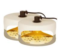 Flintronic Piège à Puces, 2PCS Piège pour Puces, Piège à Puces Maison, Lampe Piège À Puces avec 4 Ampoules 12 Disques Adhésifs, sans Odeur, Naturel
