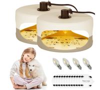 Flintronic Piège à Puces, 2PCS Piège pour Puces, Piège à Puces Maison, Lampe Piège À Puces avec 4 Ampoules 12 Disques Adhésifs, sans Odeur, Naturel