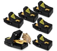 flintronic Piège à Rats Professionnel, 6PCS Clips de Piege a Souris Efficace Réutilisables, Piège Souris avec Boîte à Appâts, Tapette Convient pour Cuisines Jardins Exterieur