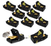 flintronic Piège à Rats Professionnel, 8PCS Clips de Piege a Souris Efficace Réutilisables, Piège Souris avec Boîte à Appâts, Tapette Convient pour Cuisines Jardins Exterieur