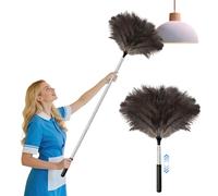 Flintronic Plumeau Poussière, 1 Pièce Plumeau Extensible en Plumes, 39cm-115cm, Plumeaux en Plumes d'Autruche artificielles, Plumeaux en Plume, Convient pour les Voitures, Étagères, Bureaux et Meubles