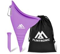flintronic Urinoir Féminin, Urinoir Réutilisable à Entonnoir en Silicone, Pipi Debout Portable pour Femme, avec Tube d'extension et Mousqueton, Pisse Debout Femme pour Enceintes, Personnes âgée
