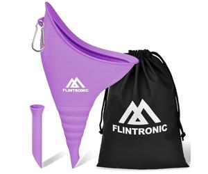 flintronic Urinoir Féminin, Urinoir Réutilisable à Entonnoir en Silicone, Pipi Debout Portable pour Femme, avec Tube d'extension et Mousqueton, Pisse Debout Femme pour Enceintes, Personnes âgée