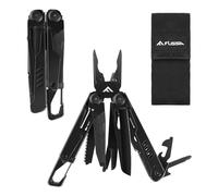 FLISSA Pince Multifonction en Acier Inoxydable 15 en 1 | Couteau Multifonction avec Etui Pince Scie Tournevis Lime Mousqueton pour Camping Randonnée