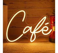 Flixyticy Enseigne Lumineuse Néon "Café", Plaque de Porte "coffee " LED Alimenté par USB avec Interrupteur à Intensité Variable, Décoration Murale Pour Café Brûlerie Coin café (Café)