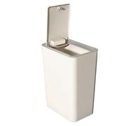 Flkiglm Poubelle avec couvercle - Poubelle pour salle de bain | Poubelle compacte de 10 litres pour dortoir, maison, salle de bain d'angle, chambre, lavabo, lieu de travail, chambre à coucher