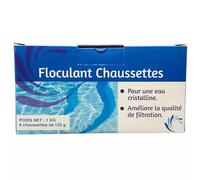 Floculant en Chaussettes pour Piscine - Clarification Efficace pour Filtres à Sable, Boîte de 1 KG - 8 Chaussettes de 125g