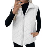 Flodxo Gilet matelassé sans manches pour femme | Gilet d'hiver matelassé, parka léger, gilet thermique pour femme, veste à col montant zippé, gilet chaud décontracté