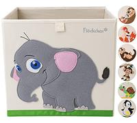 Flöckchen Boîte de rangement pour enfant - Boîte à jouets pour chambre d'enfant - 33 x 33 x 33 x 33 cm - Convient pour l'étagère Kallax - Motif animaux (Emilia l'éléphant)