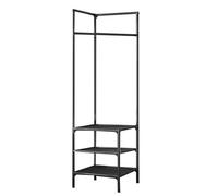 Floor Standing Clothes rack- Metal cornerMulti Tier Design, Space Saving | Storage rack| cornerCoat rackWith Shoe Storage For Bedroom, Hallway, Laundry Room, Entryway Organization