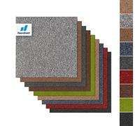 Floordirekt Carreaux de moquette Moscow - Auto-adhésif - Revêtement de sol pour bureau, hôtel ou espace de vie - Résistant et facile à entretenir (50 x 50 cm, Anthracite 03)