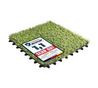 Floordirekt | Dalles de Gazon Carrelage, Pelouse à clics, résistant aux intempéries avec fonction de drainage - ideal Revêtement de sol pour balcon & terrasse | 1 Pièce | 30x30cm, Vert