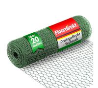 Floordirekt | Grillage pour Animaux Triple Torsion | Grillage à Poules pour Clôture de Poulailler et Volière de Jardin | Vert, 75 cm (H) / 25 m (L) / 13 mm Largeur des Mailles