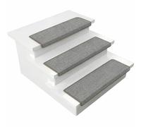 Floordirekt | London | Lot de 1 marchettes d'escalier en Couleurs diverses | Autocollantes et résistantes | Gris Clair, Rectangulaire 65x23 cm