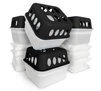 Floordirekt Lot de 4 déshumidificateurs avec 8 sacs de recharge de 400 g en granulés, humidificateur d'air rechargeable et réutilisable (noir, HAVA)