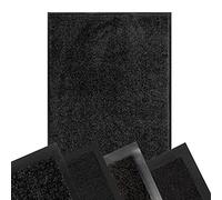 Floordirekt Paillasson anti-salissures, noir, taille XXL, pour couloir, entrée, intérieur et extérieur, antidérapant, facile d'entretien, 135 x 200 cm, Rhine