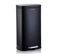 Floordirekt Poubelle de cuisine, noire, 30 l, en acier inoxydable, système de tri sélectif des déchets (Dustin)