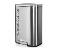 Floordirekt Poubelle en acier inoxydable 50 litres - Poubelle en acier inoxydable - Système de recyclage des déchets pour la cuisine - (Dustin)