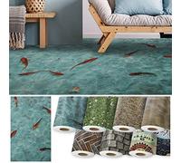 Floordirekt Revêtement CV Moonlight 3D - Découpe - Vendu au mètre - Revêtement de sol en PVC sur mesure avec effet 3D - 200 x 200 cm - Koï