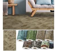 Floordirekt Revêtement CV Moonlight 3D - Découpe - Vente au mètre - Revêtement de sol en PVC Longueur sur mesure avec effet 3D (200 x 350 cm, Sable)
