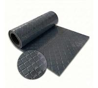 Floordirekt Revêtement de sol en PVC antidérapant carré - Aspect sol industriel - Facile d'entretien et résistant - En rouleau avec découpe - Check Quadra gris foncé - 110 x 300 cm