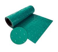 Floordirekt Revêtement de sol en PVC - Avec picots antidérapants - Aspect coin - Facile d'entretien et résistant - Rouleau avec découpe - Vert miroir - 110 x 50 cm