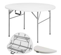 Floordirekt - Table de jardin pliable en plastique 120 x 74 cm - Table de buffet avec poignée de transport - Table pliante pour jardin, terrasse et balcon - Table de camping pour 6 personnes (Shiga)