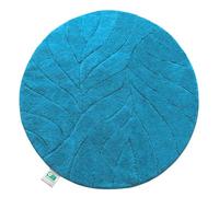 Floordirekt Tapis de bain - Extra moelleux et à séchage rapide - Tapis de salle de bain avec dos antidérapant - Tapis de douche (Maris) (turquoise, rond, 120 cm)