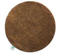 Floordirekt - Tapis de Bain Sky Soft à Poils Longs - Doux et Moelleux Aspect Shaggy - Antidérapant Lavable - Certifié Öko-Tex 100 - Marron, Rond | Ø 95 cm
