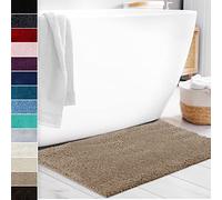 Floordirekt Tapis de bain Sky Soft | Rectangulaire et rond | Tapis de salle de bain | Extra moelleux | Antidérapant et à séchage rapide | Plusieurs couleurs et tailles (70 x 120 cm, beige)