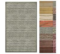 Floordirekt Tapis en bambou avec cadre en tissu | Design naturel dans de nombreuses couleurs et tailles (50 x 80 cm, Panda Naturel)