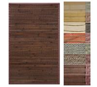 Floordirekt Tapis en bambou avec cadre en tissu, design naturel en différentes couleurs et dimensions (50 x 80 cm, Chêne)