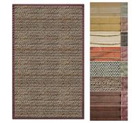 Floordirekt Tapis en bambou avec cadre en tissu | Design naturel en plusieurs couleurs et tailles (160 x 230 cm, Panda Brun)