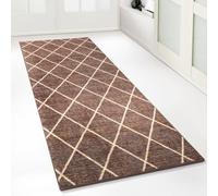 Floordirekt | Tapis Ornement Vintage Oriental | Fabriqué sur Mesure pour la Cuisine, Le Couloir et Le Salon | (80 x 150 cm, Marron cosenza)